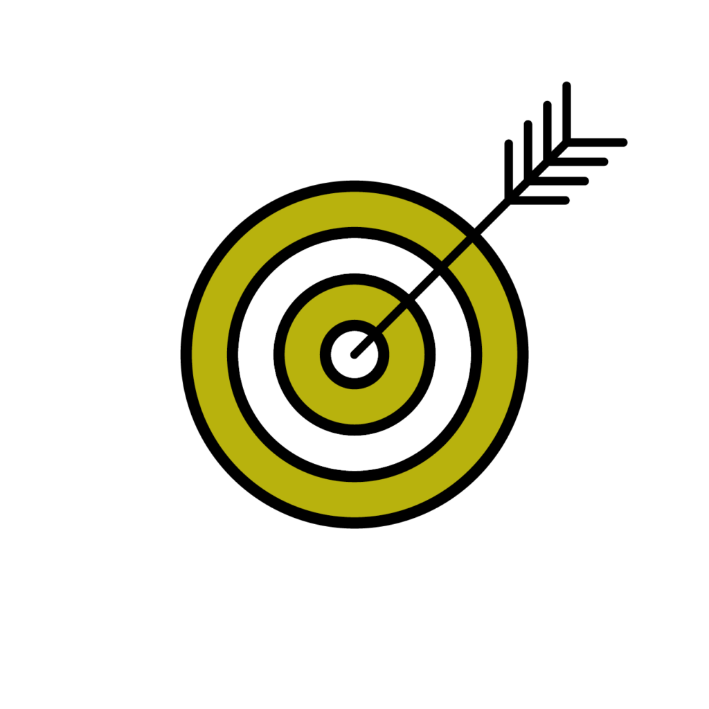 Icon for efficiency, target with arrow