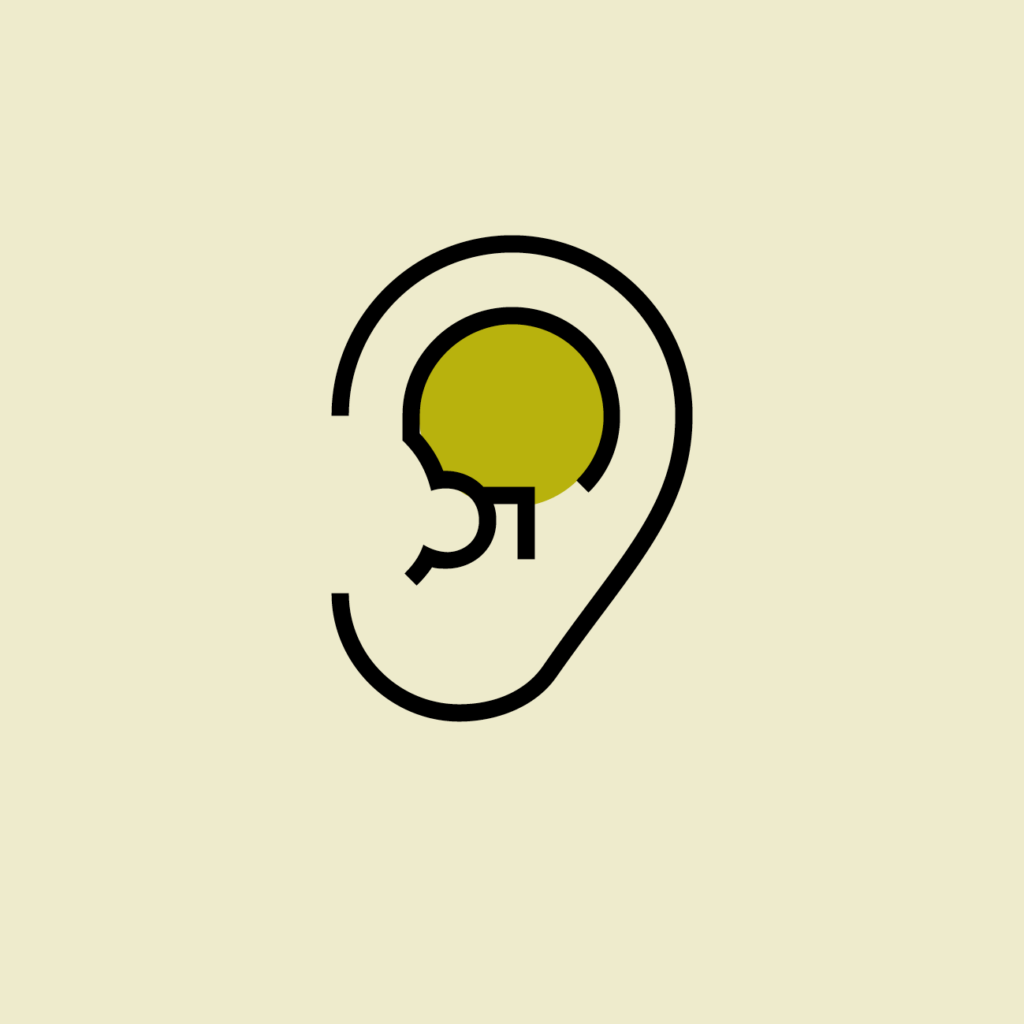 Icon for listening, human ear