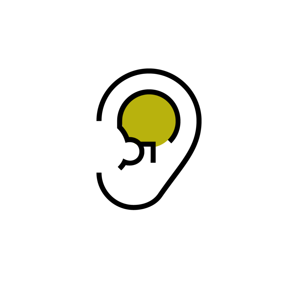 Icon for listening, human ear